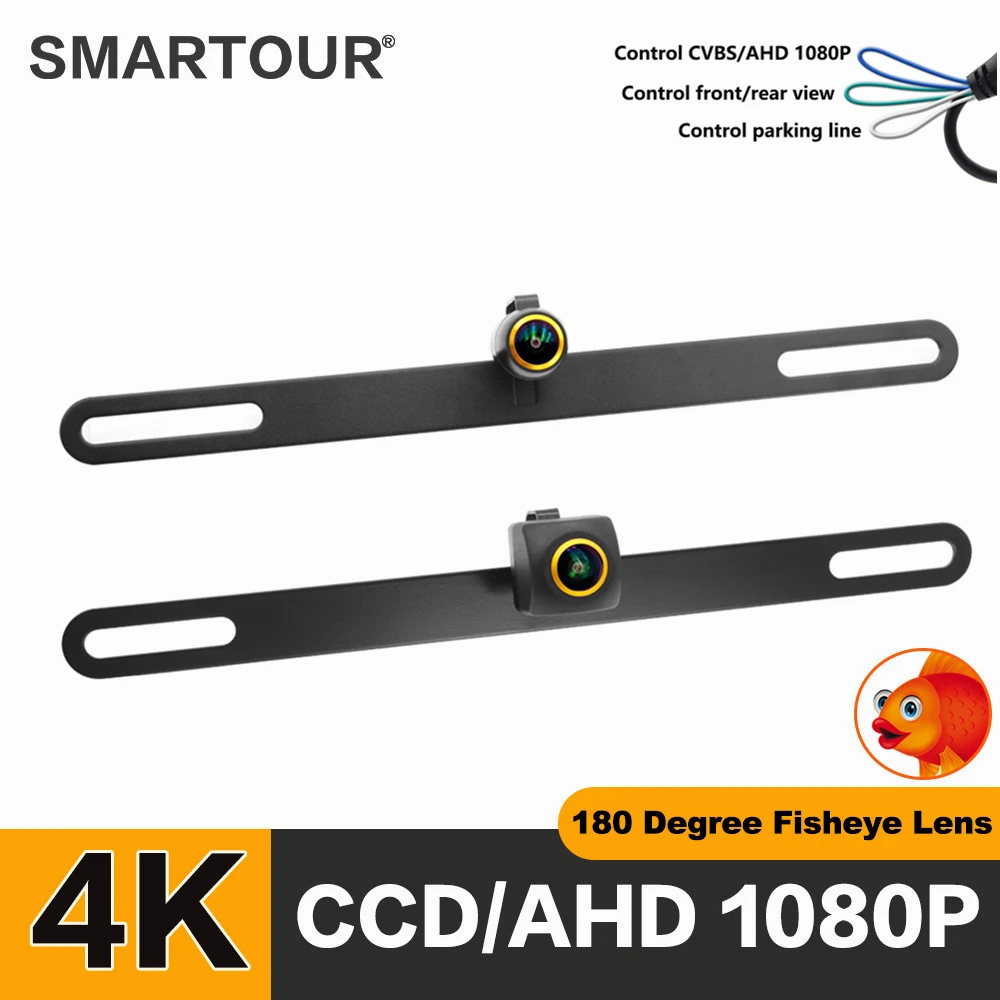 

SMARTOUR 4K AHD 1080P CCD Car Rear View Camera License Plate Bracket Dash Camera Frame Bracket Decor Universal Car Accessories