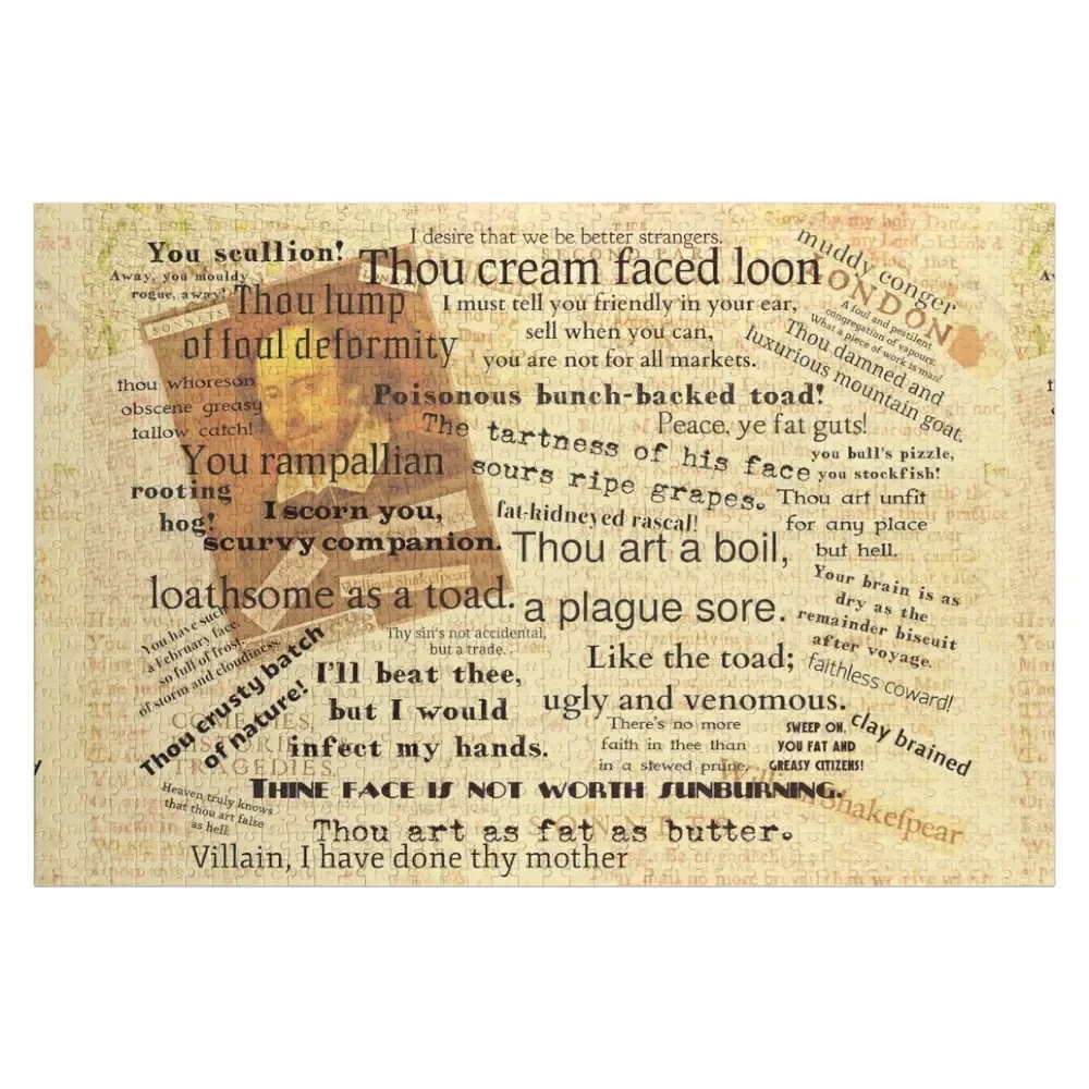 

Shakespeare’s Best Insults Jigsaw Puzzle Custom Wood Baby Wooden Personalized Gift Married Woodens For Adults Puzzle