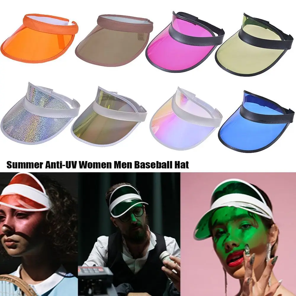 Summer Anti-UV Baseball Hat Women Men Transparent Empty Top Plastic PVC Sunshade Hat Visor Caps Bicycle Sun Hat Sports