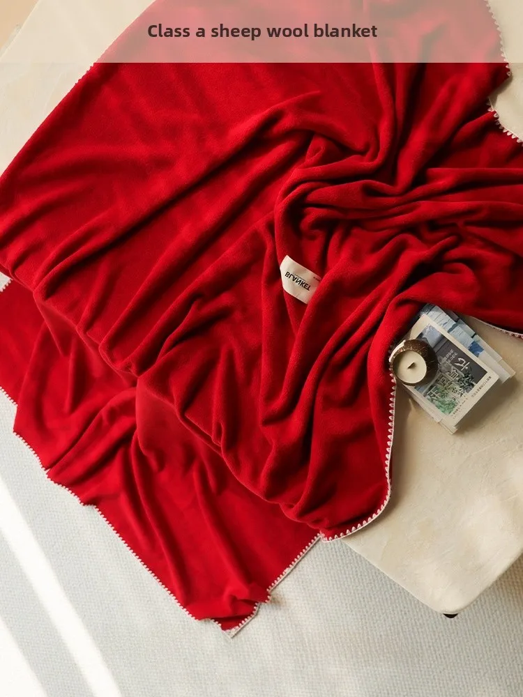 

Красное утолщенное бархатное одеяло для зимы, офиса, сна, спальни, праздников, кондиционера, дивана