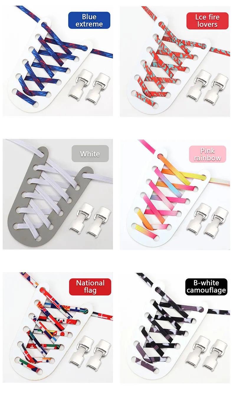 Schnürsenkel ohne Binden, Metallschnallenverschluss, elastische Schnürsenkel für Turnschuhe, 1 Sekunde, schnelles Ein- und Ausschalten, praktische Spitze für faule Schuhe, Unisex – Detail 9