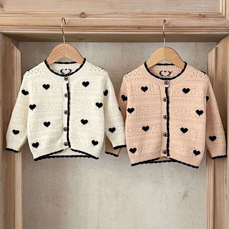 2024 New Autumn Baby Girl Clothing Infant Baby Girls Knitting Cardigan Long Sleeve Cardigan Coat Newborn Baby Girls Sweater Coat