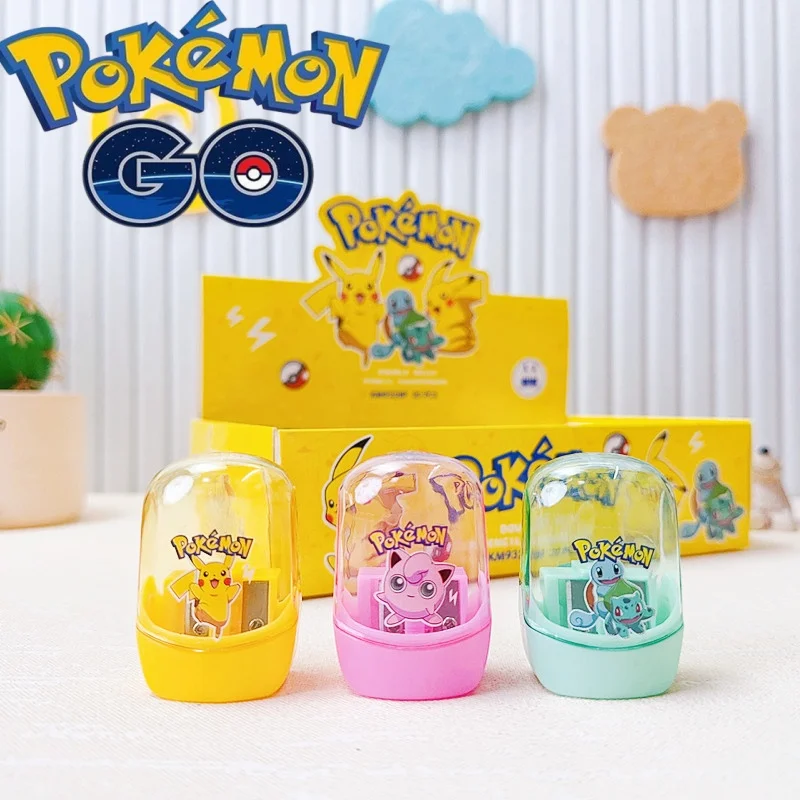 

Pokemon Double Hole pencil sharpener Cute pet pen Pikachu pencil sharpener children's school kit gift