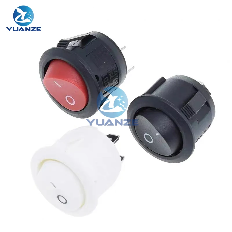 

5/10 шт., 15 мм, диаметр 16 мм, 2 контакта, красный, белый, черный, мини-кРУГЛЫЙ, кнопочный кулисный переключатель, переключатели включения/выключения питания 3A/250 В 6A/125 В
