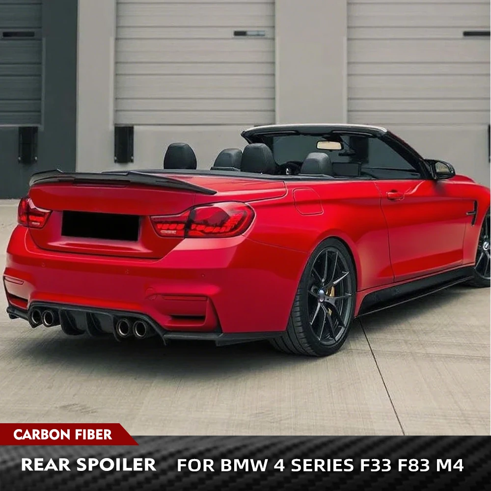 

For BMW 4Series F83 M4 F33 428i 430i 435i 440i Convertible 2014 - 2018 Carbon Fiber Car Rear Trunk Racing Spoiler Boot Lip Wing