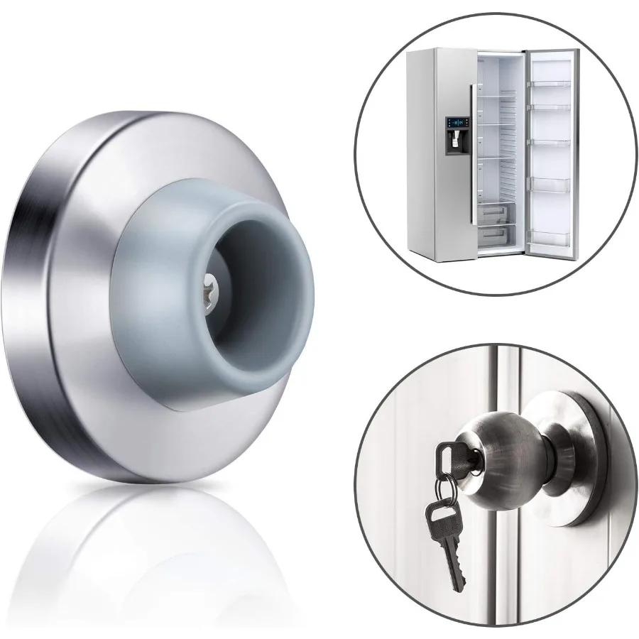 코이브 도어 스토퍼 벽 도어 범퍼 스테인리스 스틸 벽 보호대 도어 스톱 벽면 장착 플러시 범퍼 그레이 고무 코이브 도