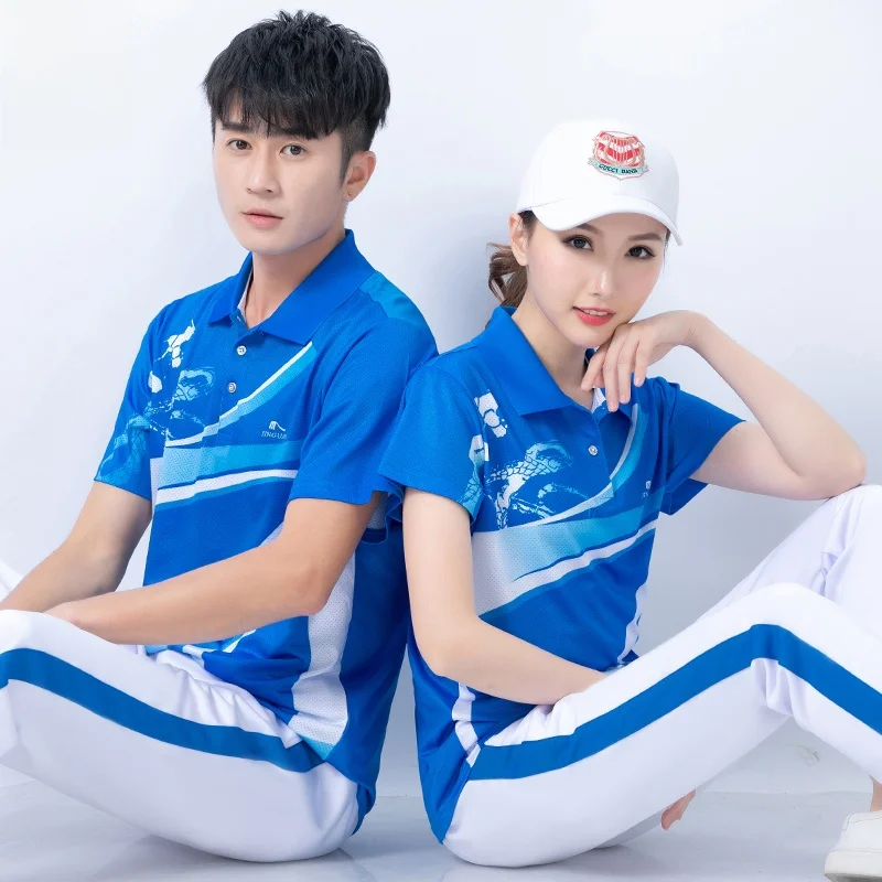 JinGuan Ropa deportiva Verano ex ort Sve Fitn Badminton Conjunto de camiseta Azul Cetición orm up Compra