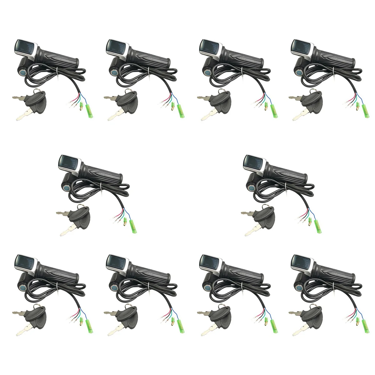 10X Bike Twist Throttle for Electric Bike Throttle 36V Gas Handle Throttle LCD Display Lock Key