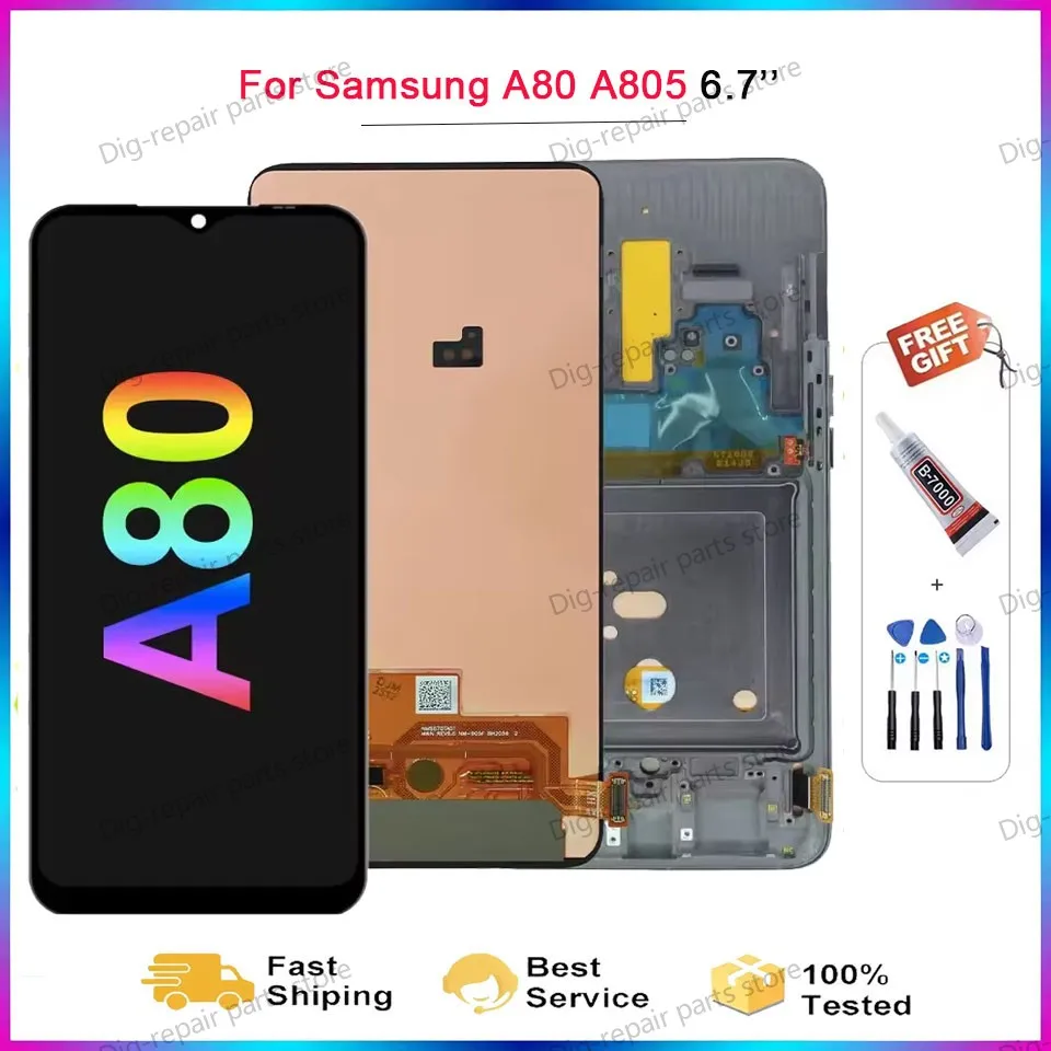 tft-amoled-サムスン-a80-a805-a805f-a8050-a805x-a805n-液晶ディスプレイタッチスクリーンデジタイザアセンブリの交換