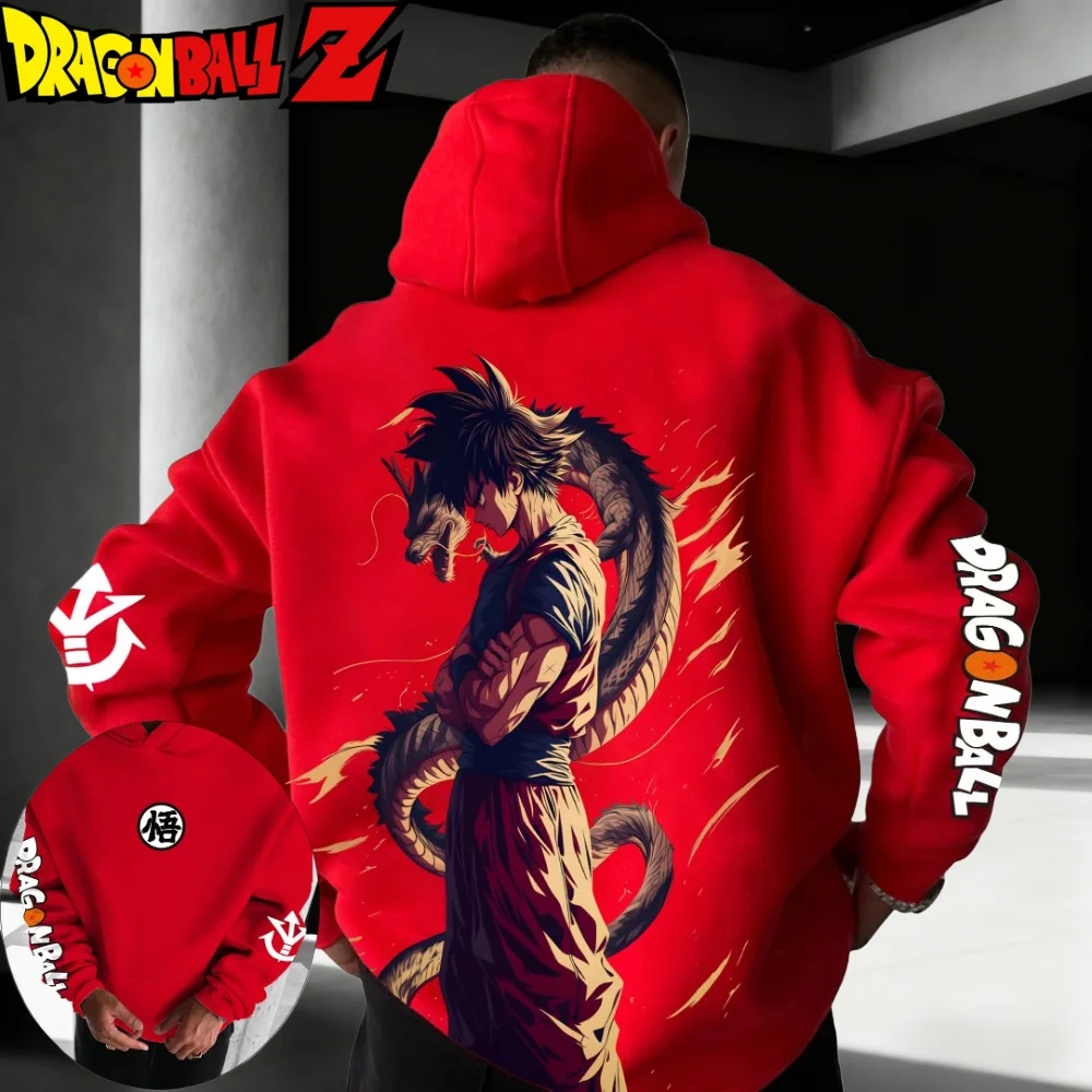 

Dragon Ball Men's Hoodie Sweater Wukong Divine Dragon Japanese Anime 2025 Autumn/Winter Men's Women's Pure Cotton Hoodie