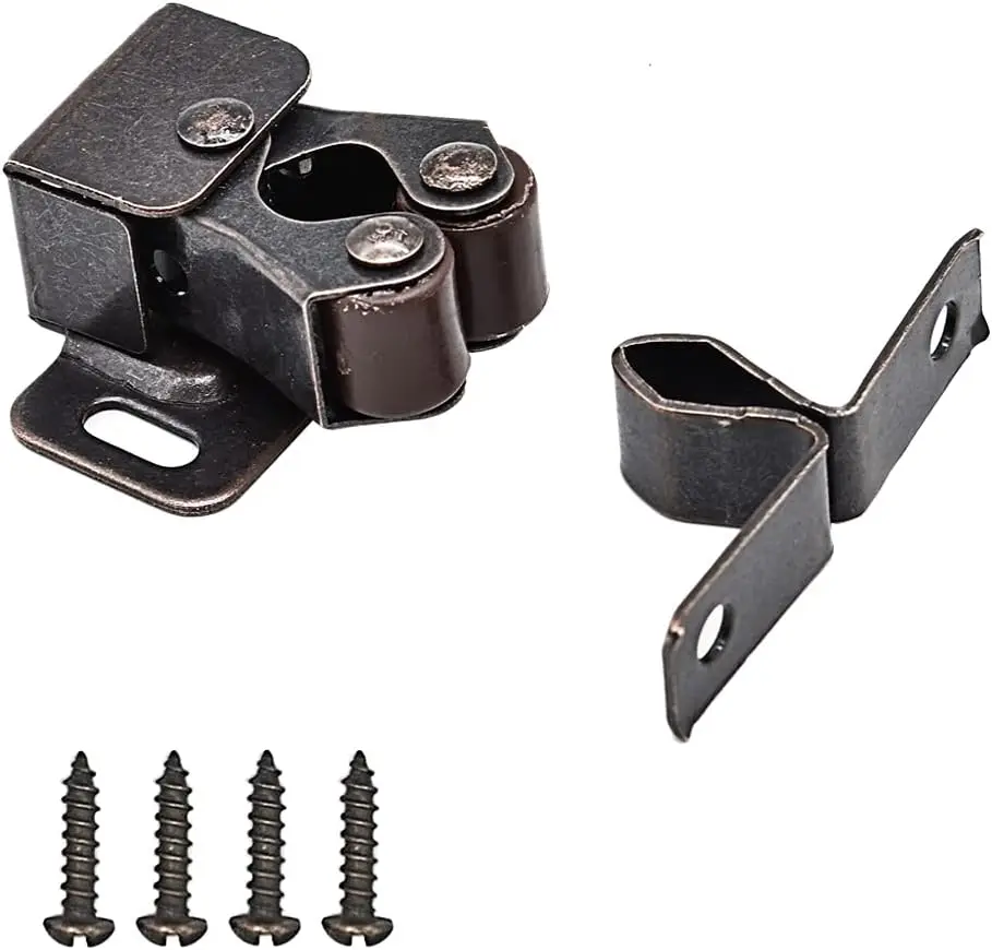 20 шт., дверца шкафа, двойной шариковый роликовый фиксатор, холоднокатаная сталь (тон бронзы)