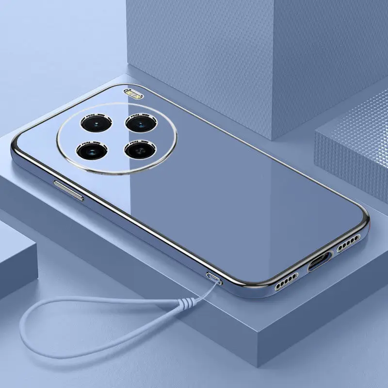 ل vivo X100 برو غطاء V2309A V2324A الفاخرة تصفيح جراب هاتف Vivo X100Pro للصدمات الغطاء الخلفي