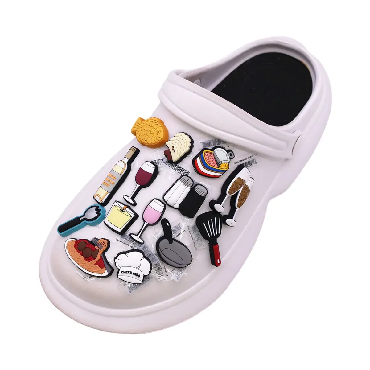 1pcs Original Champagne Cheers Shoe Charms Accessories Cuisine Goblet Chefs PVC Sandals Buckle Decorations Clog Pins Clips