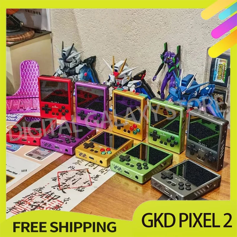 Gkd Pixel 2  Game Kiddy Pixel 2.4 Inch Ips Screen Available In Game Console Rk3326s Aluminium Alloy Cnc Customized Gamer Gifts