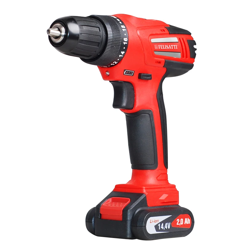 

F13210 Felisatti 14.4V Electric Drill Kit Brushless Motor Cordless Drill Screwdriver With 2.0Ah Lithium Battery