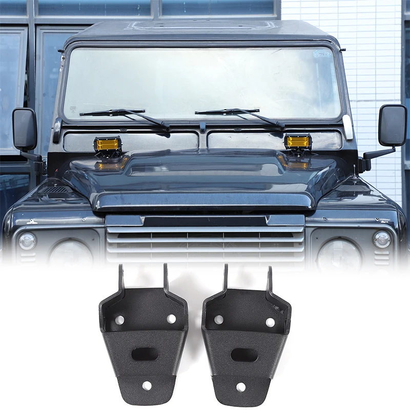 

Car Engine Hood Hinge LED Work/Square Light Mount Brackets For Land Rover Defender 90 110 130 2004-2018 Car Accessories