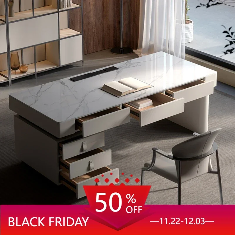 

Boss Rock Plate Office Desk Write Bedroom Modern Light Luxury Domestic Minimalism Office Desks Escritorios Work Furniture QF50OD