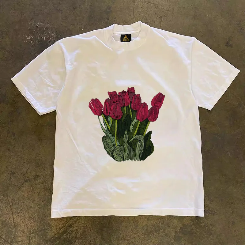 Loose Fit Cotton T-Shirt Unisex Short Sleeve Double Thread UPUPXIA Hero Print Sweat Absorbent round Neck Casual Summer Top