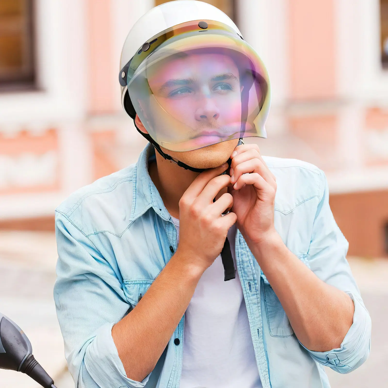 

1 комплект прозрачных пластиковых ветрозащитных козырьков для мотоциклетных очков, замена для мужчин и женщин, защита от УФ-излучения, ударопрочные, быстросъемные