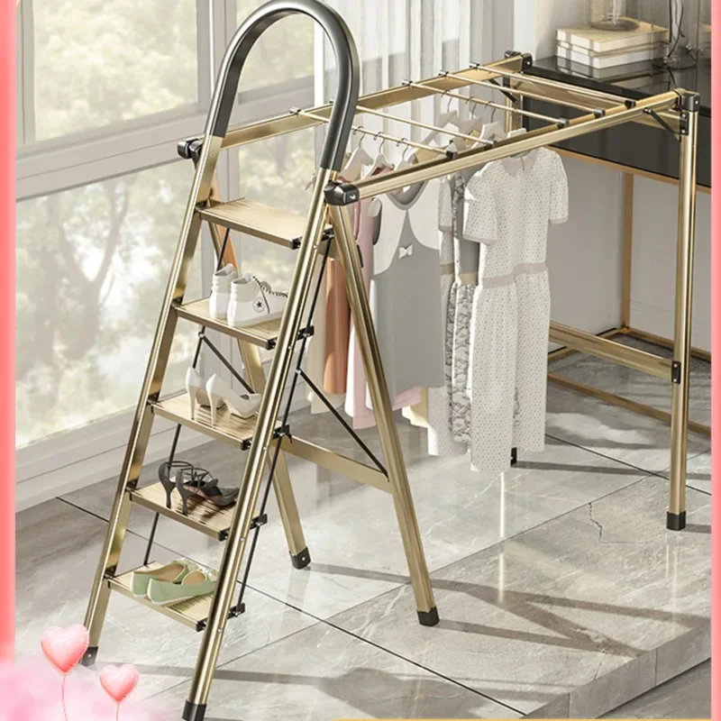 

Folding Dual Use Step Ladder For Home Climbing Air Drying Ladder Stool Aviation Material Aluminium Ladder Stable Ladder 4 Steps