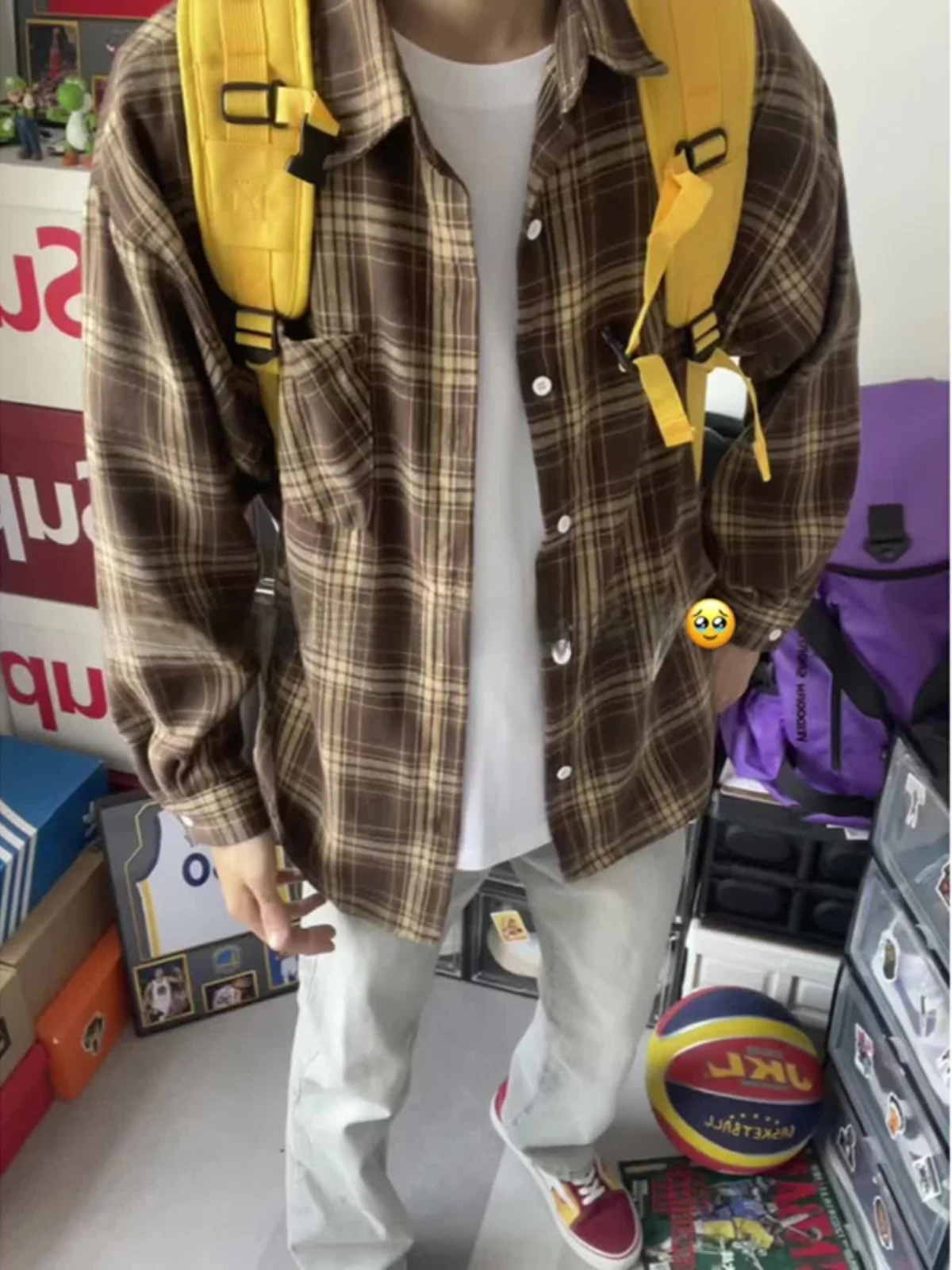 

Желтовато-оранжевая клетчатая рубашка с длинными рукавами, летняя мужская рубашка в стиле Cheanfit, защита от солнца, американская модная легкая верхняя одежда