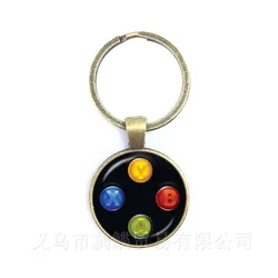 Creative Jewelry Art Picture Keychain Geeky Perfect Gift Idea Men Video Game Controller Man 25mm Glass Dome Keyring