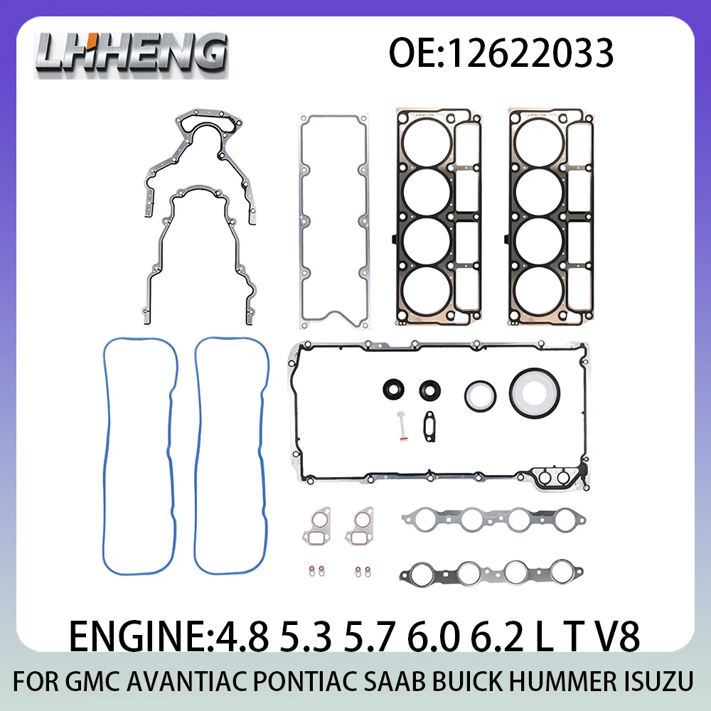 Kit de junta da cabeça do cilindro para GM CADILLAC CHEVROLET GMC AVANTIAC SAAB BUICK HUMMER ISUZU 4.8 5.3 5.7 6.0 6.2 L T 00-13 12622033