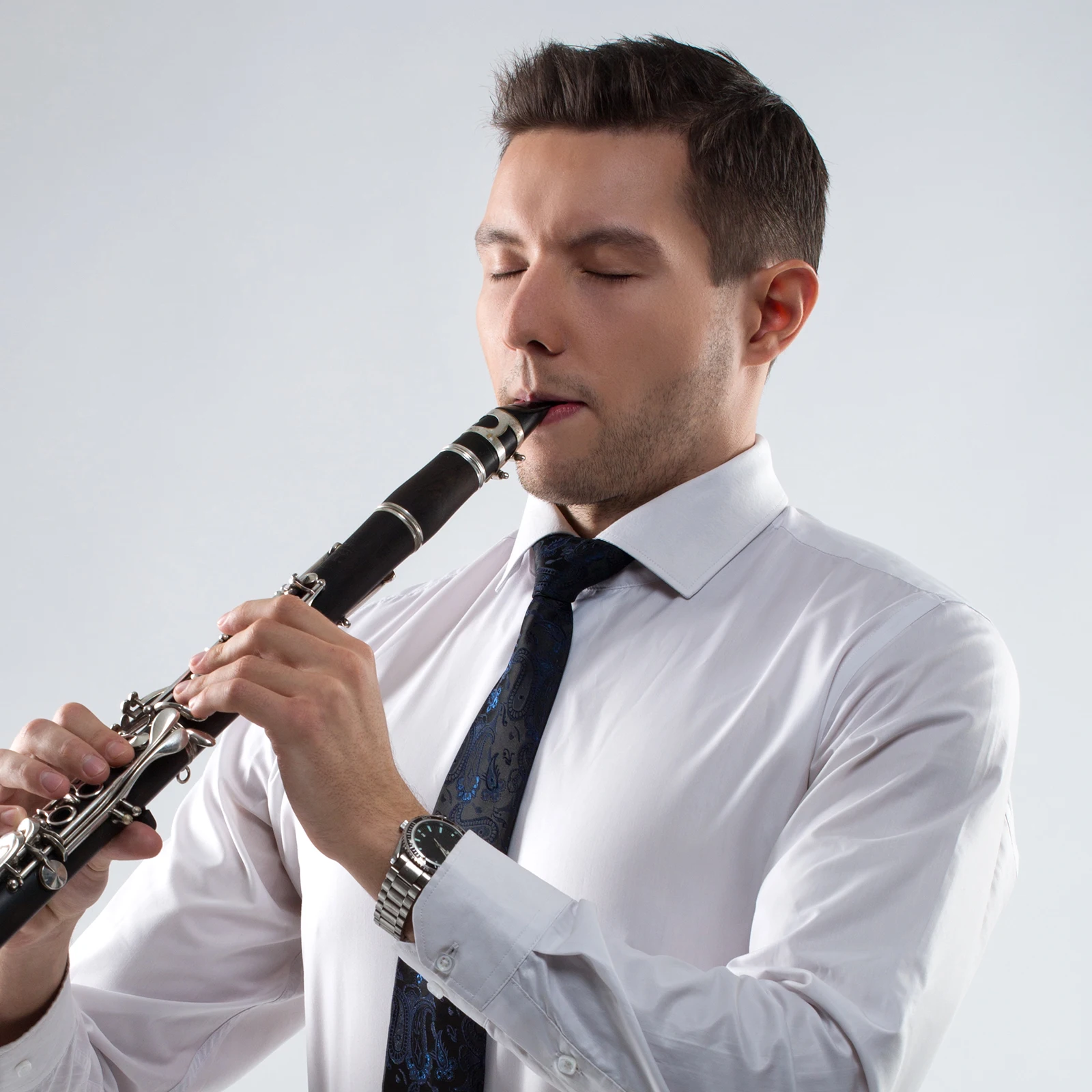 

2 Pcs B Flat Clarinet Metal Pitch Pipes Black Two Section Tube Lightweight Durable Musical Instrument for Professionals