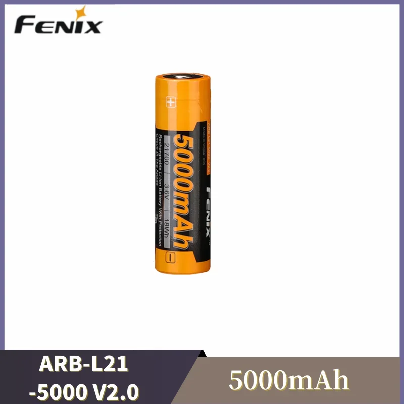 Fenix ARB-L21-5000 V2.0 5000mAh 21700 batteria ricaricabile agli ioni di litio per BC26R,TK16 V2.0,TK20 V2.0,PD36R,PD36 TAC,PD40R...