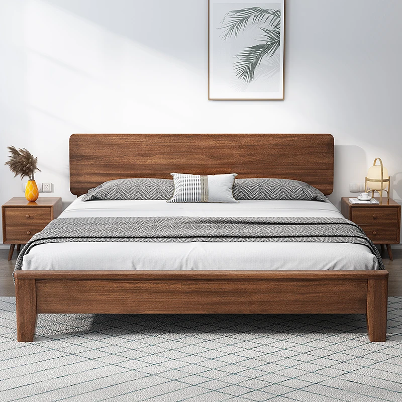 Widen by two meters, two walnut double beds, two meters, two big beds, solid wood, two times, twenty-two meters, oversized beds,