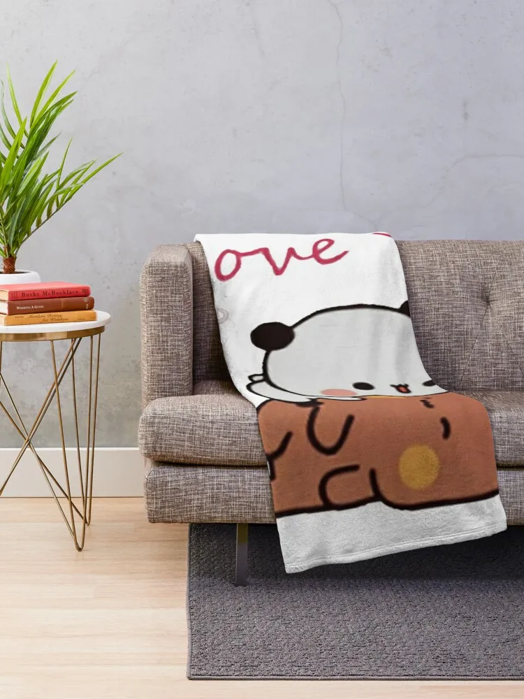 Panda And Brownie- True Love BuBu DuDu Couple 2024 v4 Throw Blanket Softest halloween Blankets