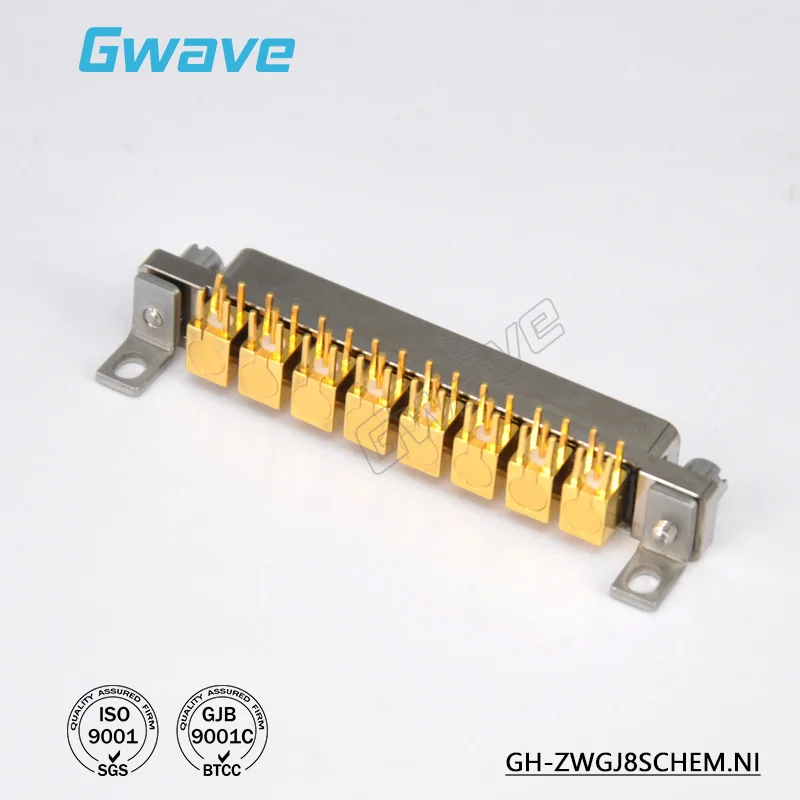 Gubo GH (female) terminated connector Female connector DC-40GHz 8-channel connector right angle bent plug-in PCB