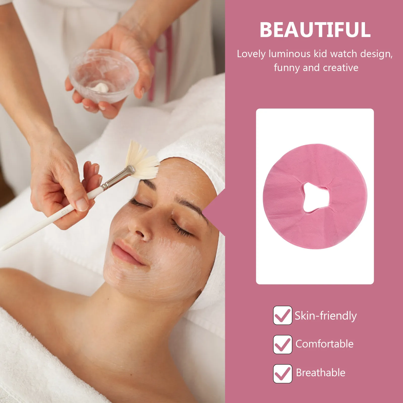 

50 шт. одноразовых нетканых накладок для массажа лица для спа-салонов и клиник: комфортные, дышащие, для свежего использования