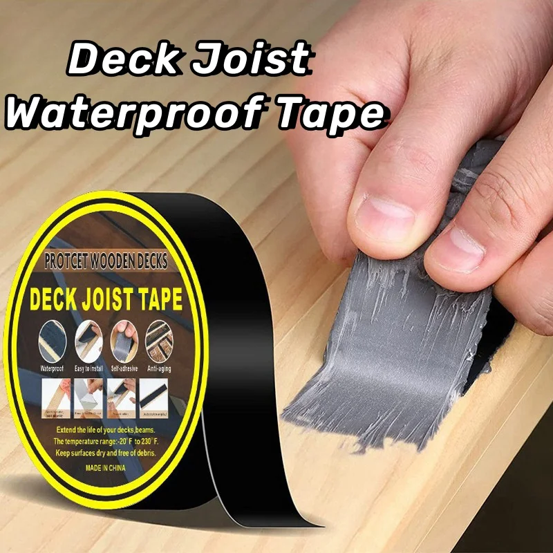 

Black Waterproof Self-Adhesive Butyl Sealing Tape Plank Protection High Temperature Resistant Deck Joists Black Self-Adhesive Ta