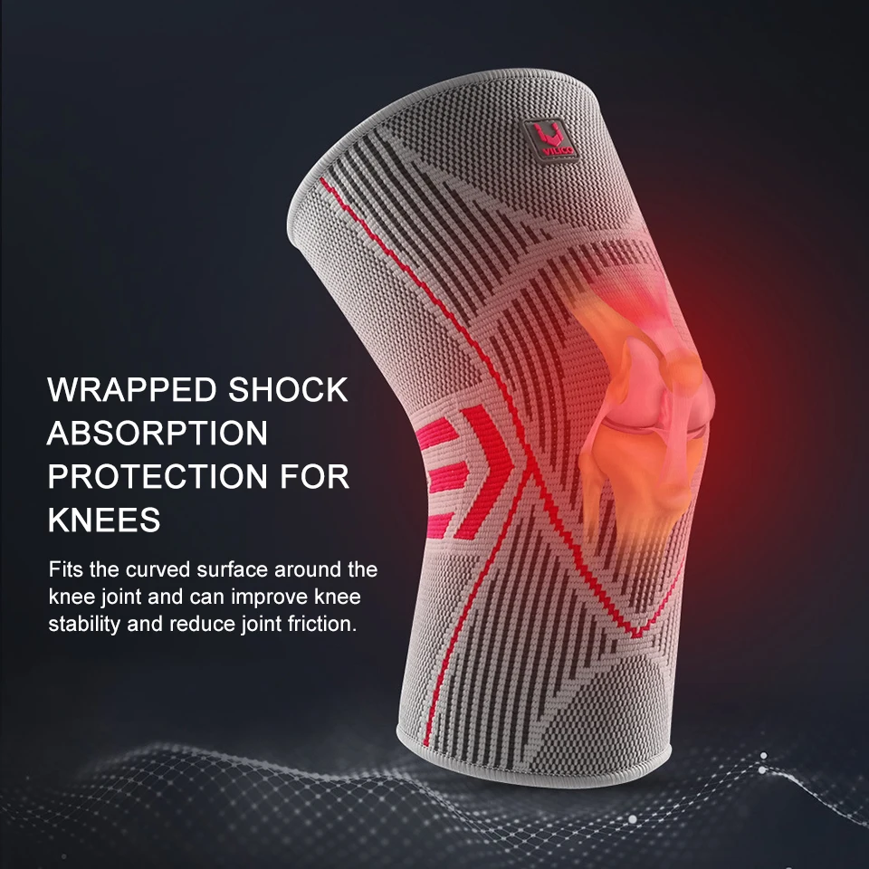 1Pcs Professional Knee Support Compression Knee Sleeve Anti Slip Silicone Knee Braces for Knee Pain Meniscus Tear, ACL, MCL