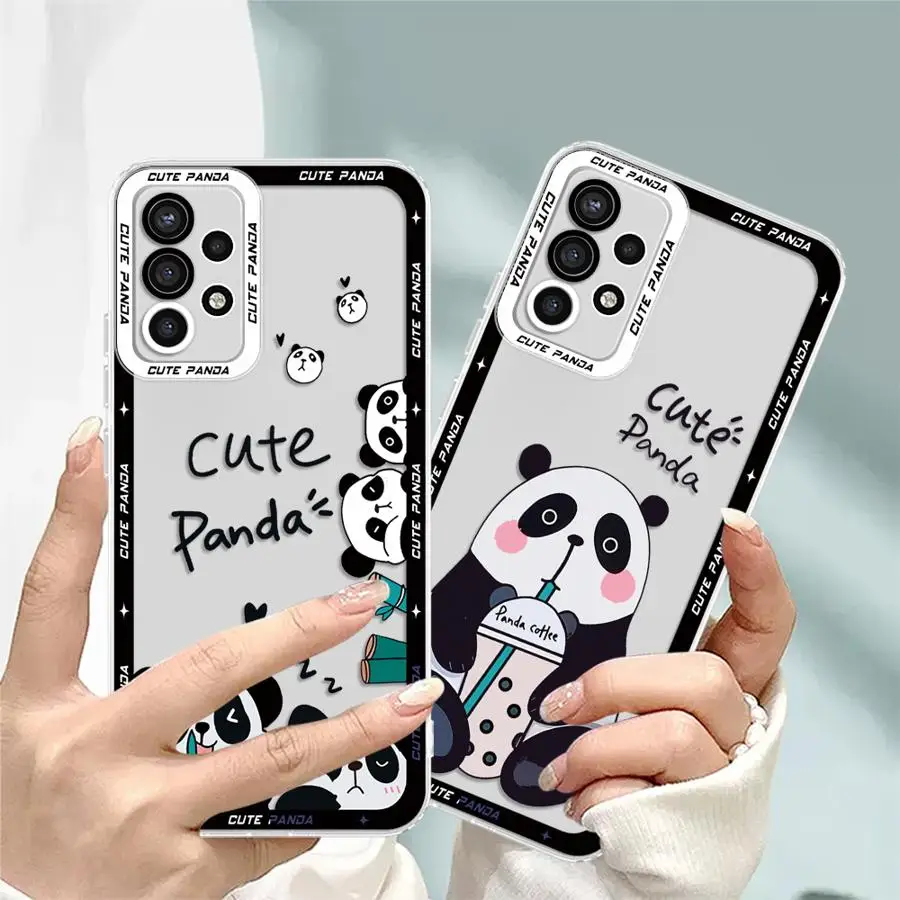 حافظة باندا لطيفة لهاتف Xiaomi Redmi A1 A2+ 14C A3x 10C 9C 12C 13C 9A A5 غطاء شفاف