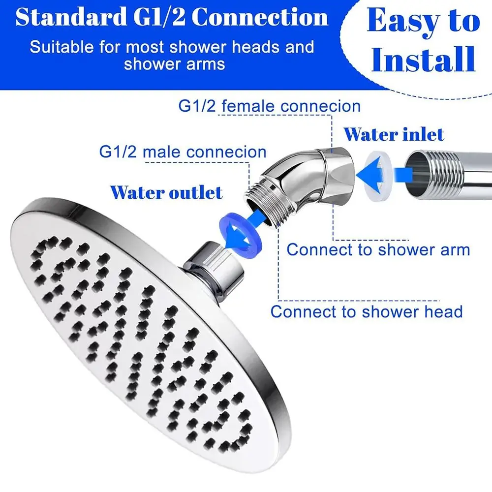 Picture 4: New Copper Shower Head Elbow Adapter 135 Degrees Silver Arm Angle Adapter Handheld Shower Head Connector