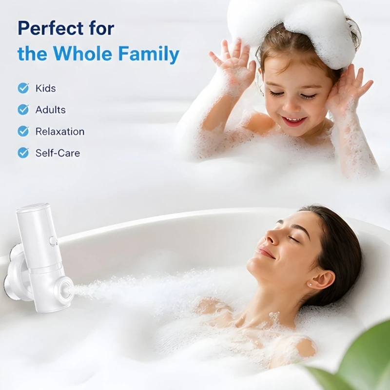 Bath Spa Unit with Rechargeable Cable-Detached Power, Aquatic Current and Aeration Functions, Three Intensities, Aimable M4YD