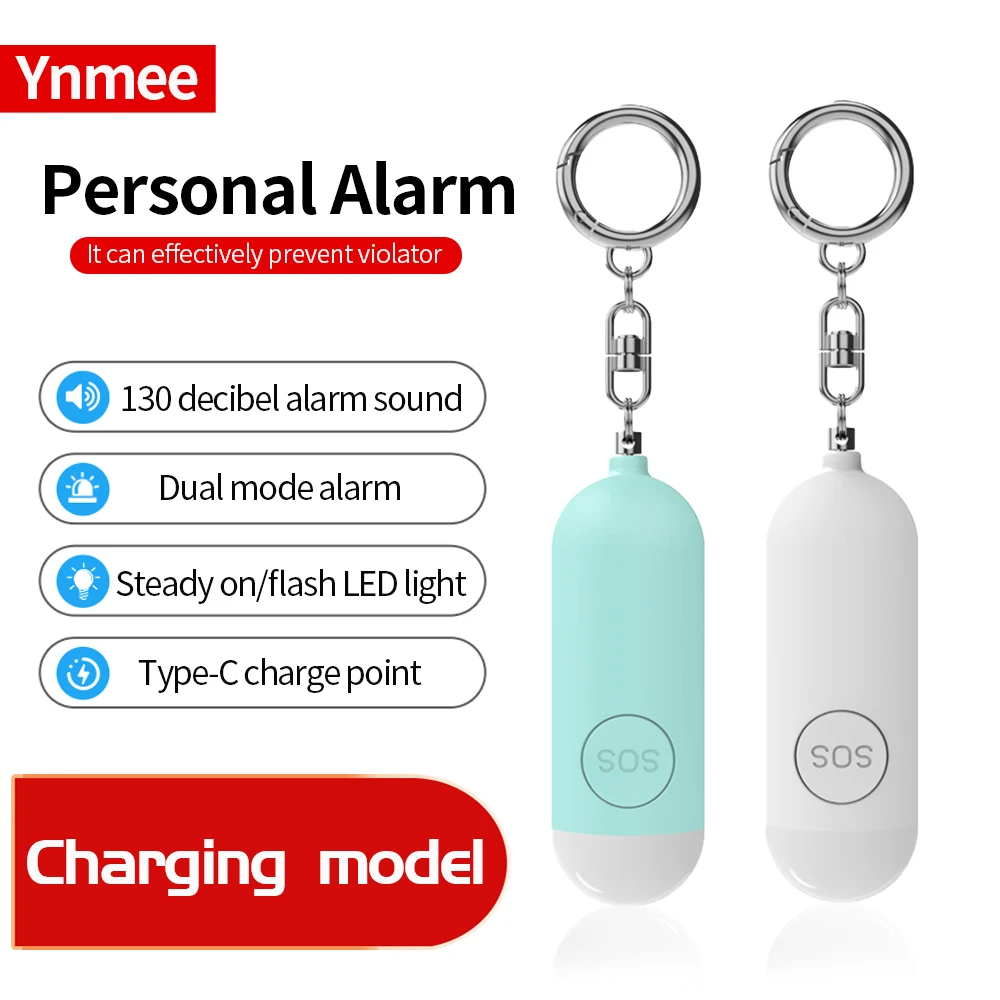 Self Defense Alarm For Girl Women Security Protect Alert Personal Safety Scream Loud Keychain Emergency Charging Alarms