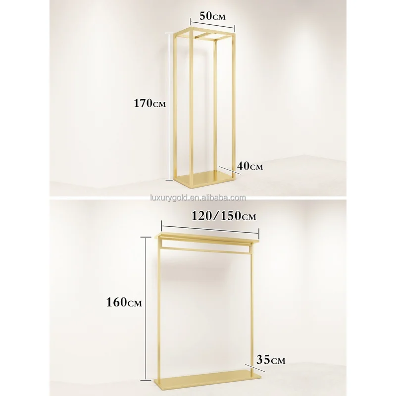 Op Maat. Custom Kleding Stand Metal Boutique Rvs Commerciële Kleding Display Rekken Plank Voor Kleding Winkel