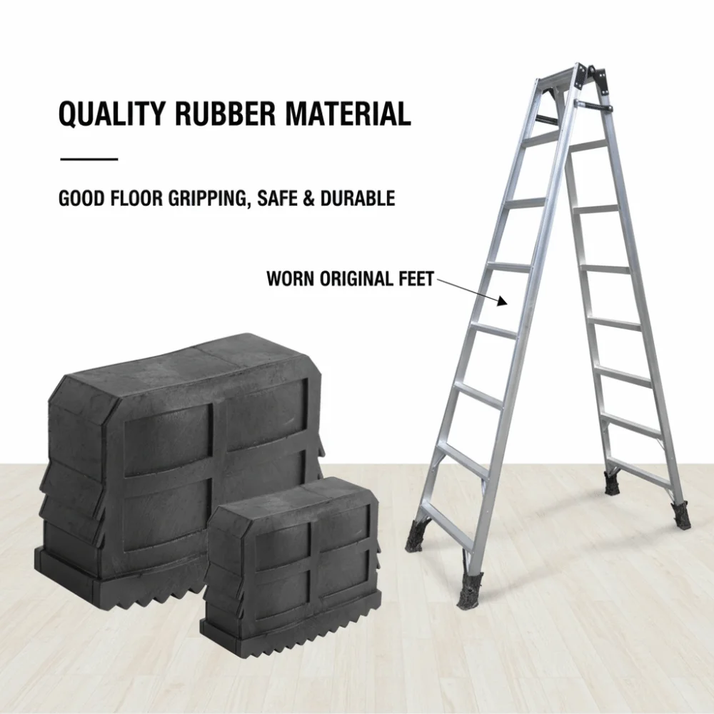 2pcs Modern Rubber Ladder Foot Mat Black Color Durable Ladder foot pads Non Slip Replacement Ladder Feet Office