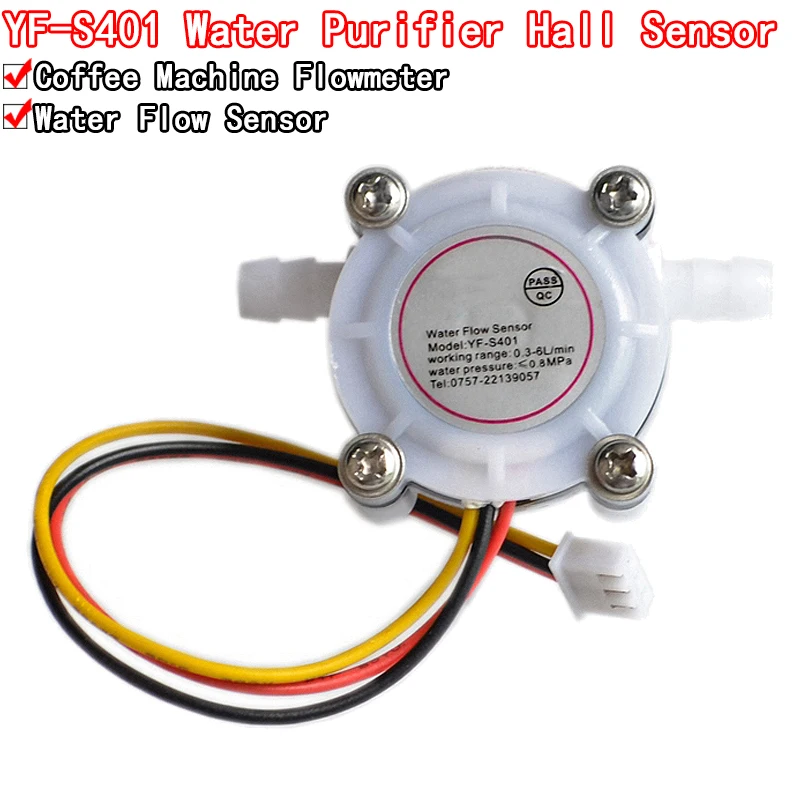 New Hot  Water Coffee Flow Sensor Switch Meter Flowmeter Counter 0.3-6L/min YF-S401