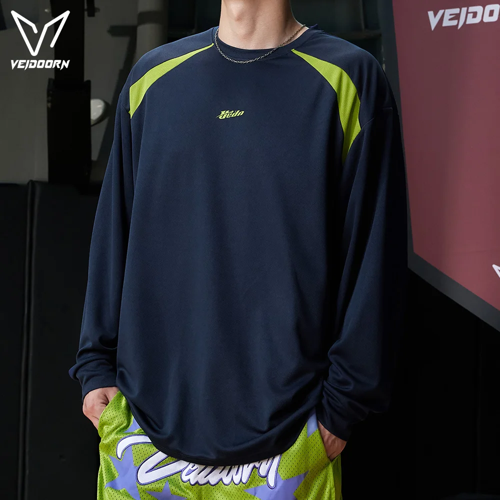 

Veidoorn Men's Sports Shirt Long Sleeve Quick Dry Breathable Athletic Top for Running Cycling Outdoor Training Active Wear Shirt