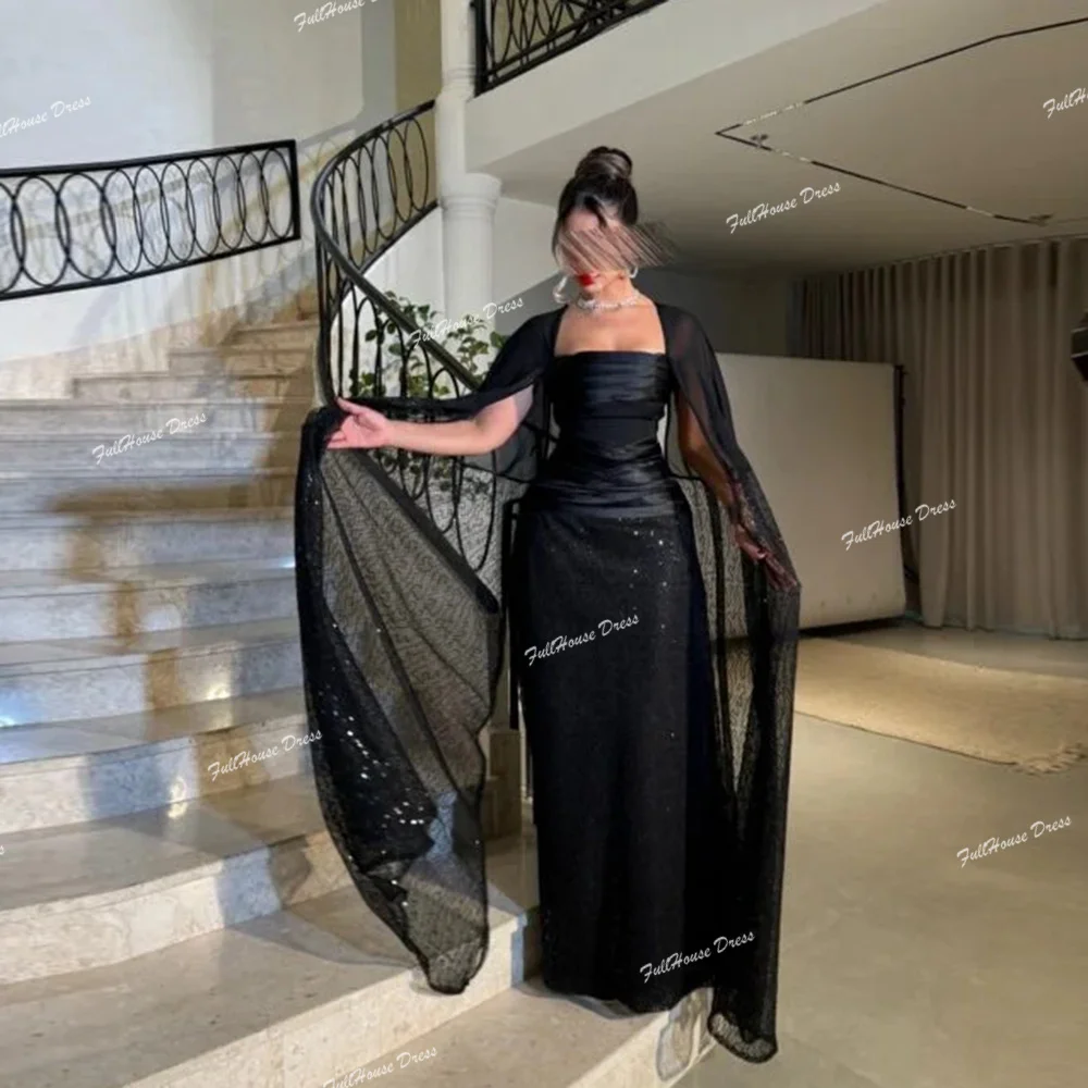 ชุดราตรีทรงเรือแบบสั่งตัดพิเศษ คอปกจีบแบบซาอุดิ แขนกุด ยาวกรอมพื้น ประดับด้วยลูกปัดและเลื่อม พร้อมผ้าคลุม