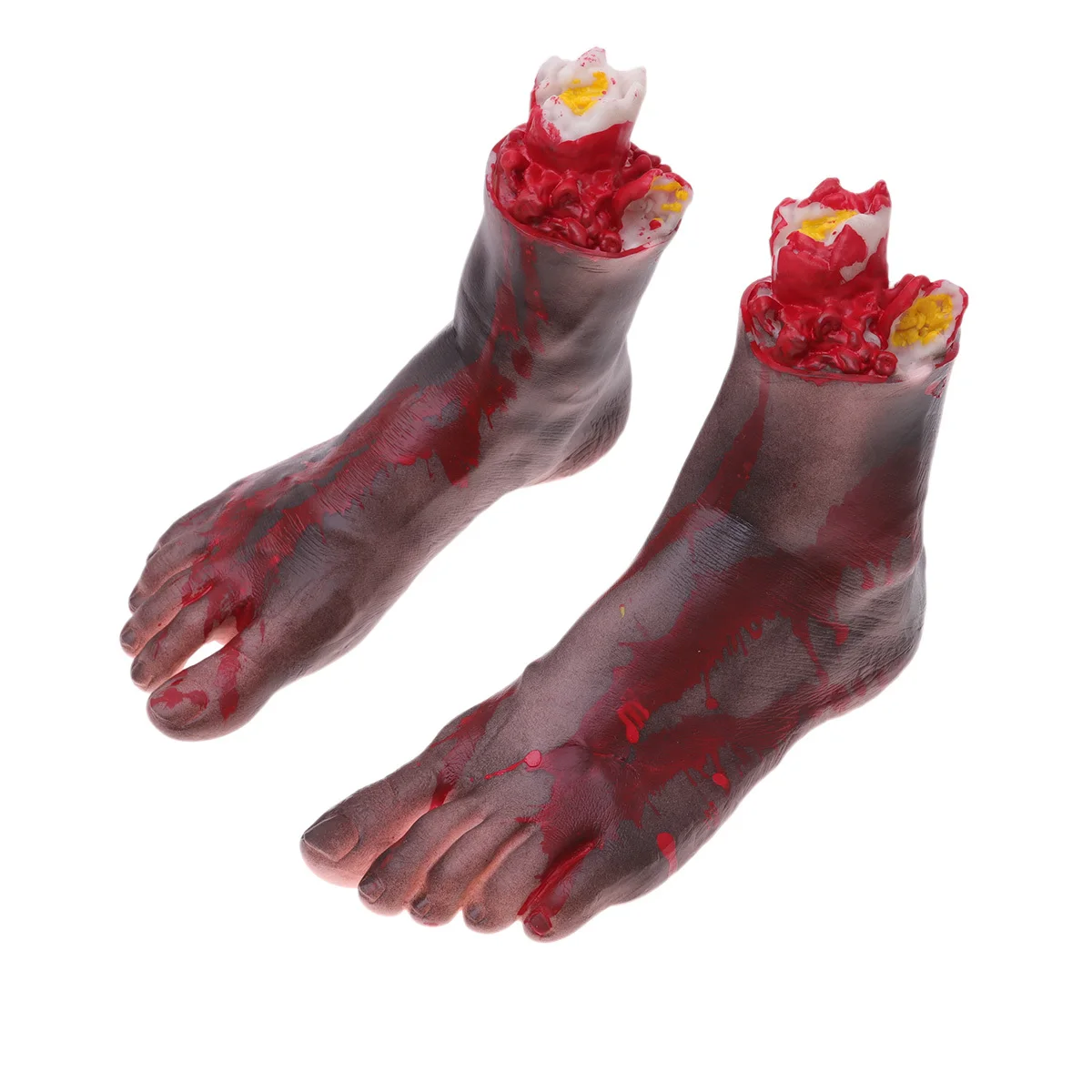 1 par de pies recortados falsos realistas negros, pierna rota para decoraciones de miedo para Halloween, accesorios de broma espeluznantes, Cosplay para fiesta y Club