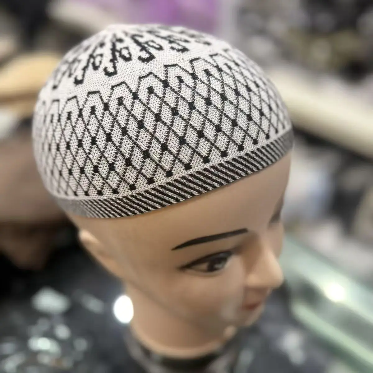 Free Shipping Muslim Caps For Men Colthing Crochet Knit Hat Turkey Kufi Islamic Kippah Jewish Turban White Cotton Mesh 0779