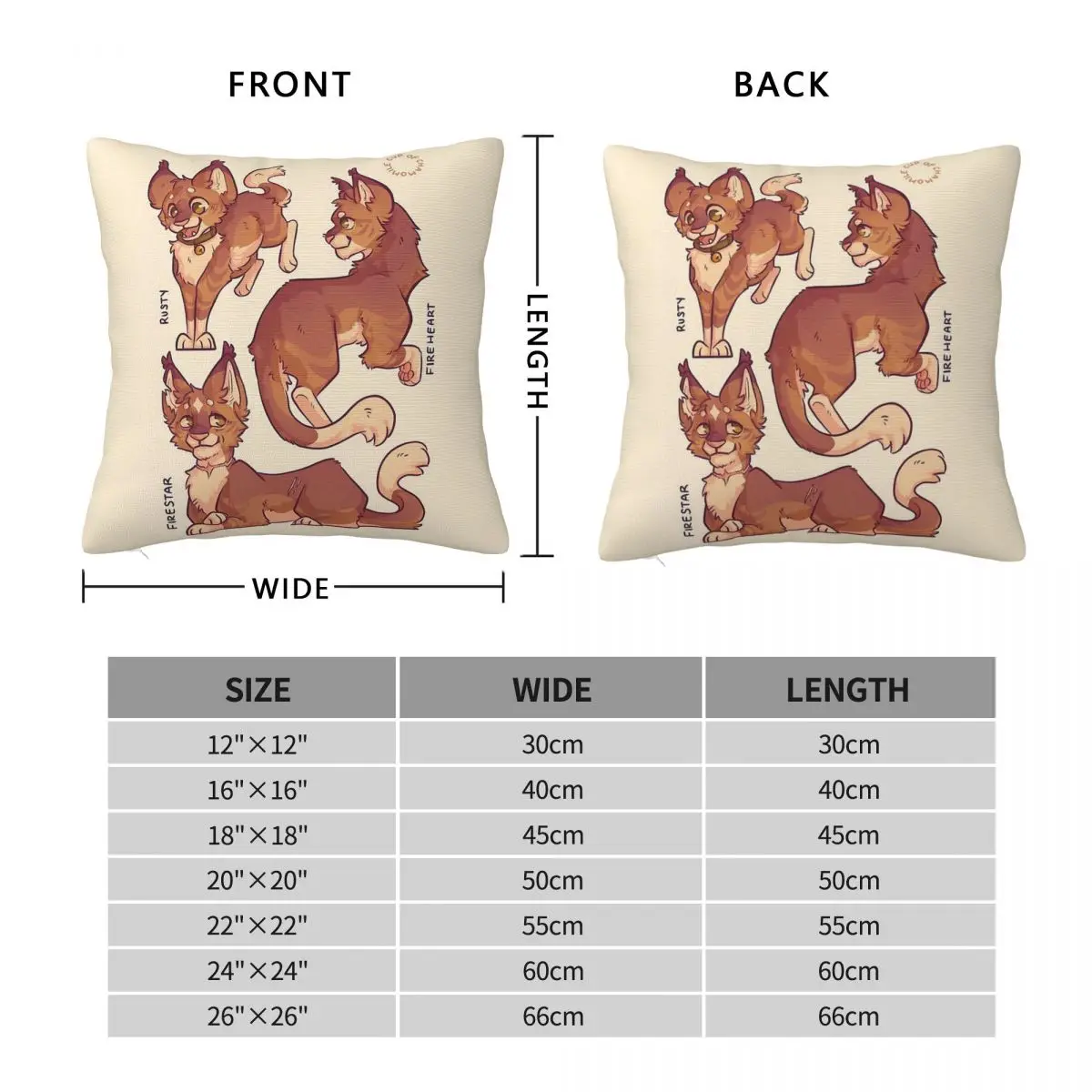 Battle Cats Rusty Fireheart Firestar Pillowcase Polyester Linen Velvet Pattern Decor Pillow Case Sofa Seater Cushion Cover 18