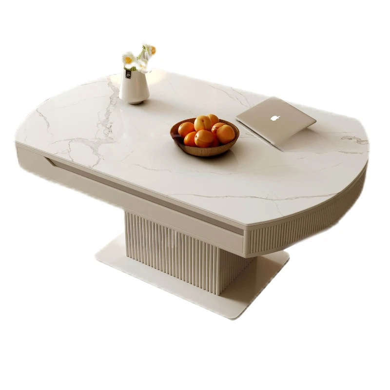 Rock slab coffee table dining table dual-purpose multi-function with induction cooker modern simple household fire table