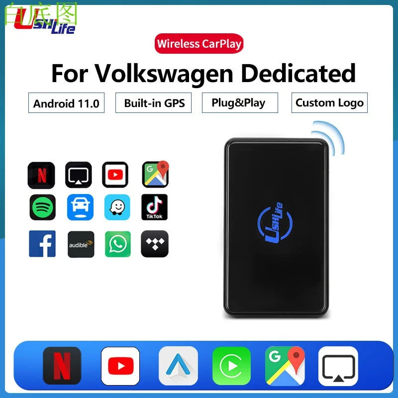 

Ushilife Android 11.0 Wireless CarPlay Dongle Android Auto CarPlay TV Box For VW Golf 5 Tiguan Passat Touran Polo Bora CC Jetta