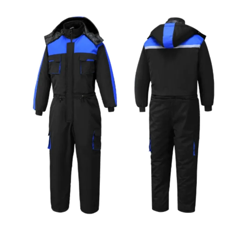 Outdoor Riding Winter Windproof Splash-proof Overalls Cotton-padded Clothing Thickened Warm Cycling 1-piece Cold-proof Clothing